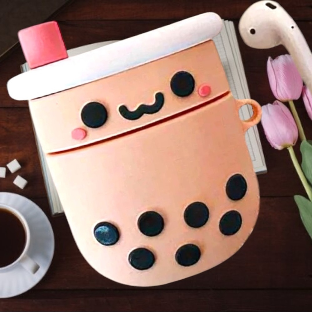 Boba Milk Tea Airpods Case 1 & 2 Generation Silicone earphone buds protector